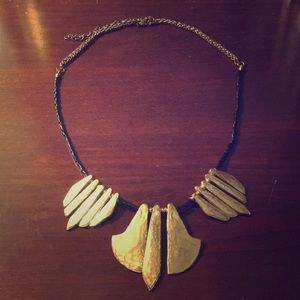 Noonday Collection brass and beaded necklace.